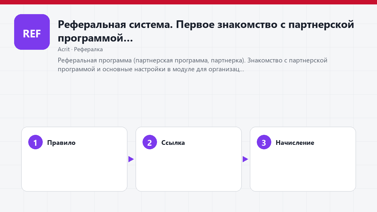 Реферальная система. Первое знакомство с партнерской программой.