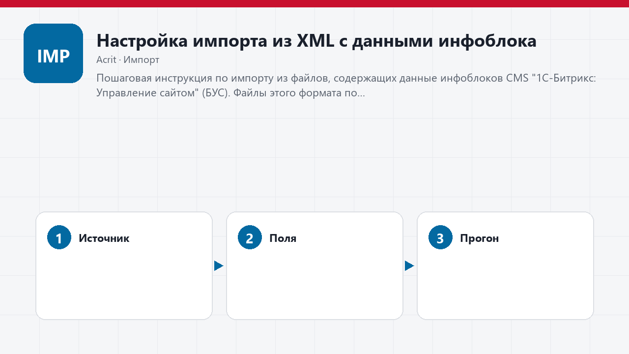 Настройка импорта из XML с данными инфоблока