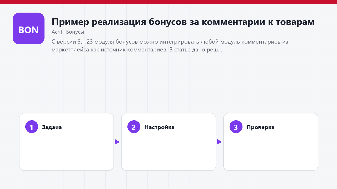 Пример реализация бонусов за комментарии к товарам