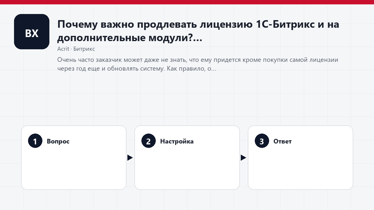 Почему важно продлевать лицензию 1С-Битрикс и на дополнительные модули?