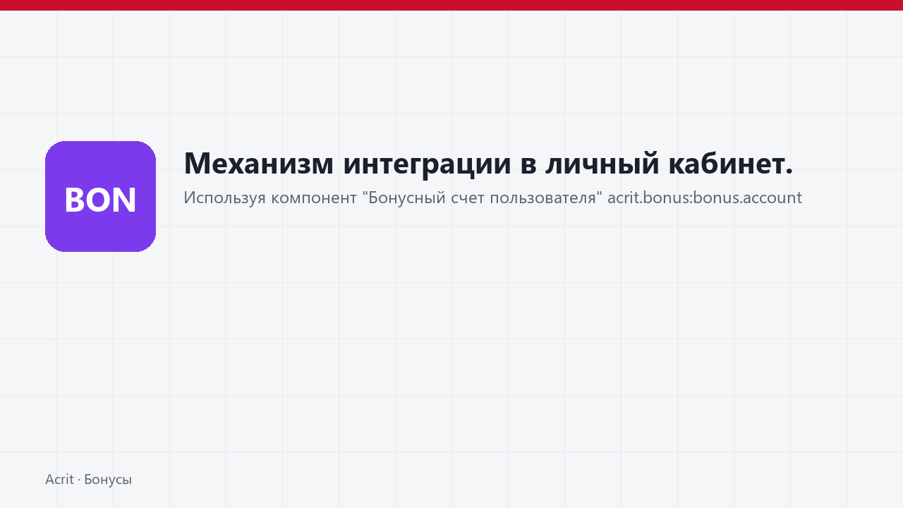 Механизм интеграции в личный кабинет.